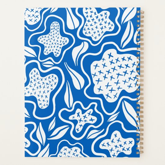 Blauw en wit kruisje gepersonaliseerd planner (Achterkant)