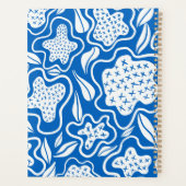Blauw en Wit Kruissteek Gepersonaliseerd Planner (Achterkant)