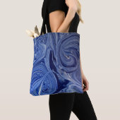 Blauw en wit kunstwerk tote bag (Dichtbij)