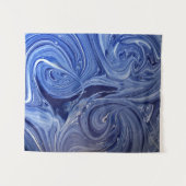 Blauw en wit kunstwerk wandkleed (Voorkant (horizontaal))