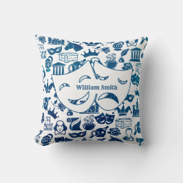 Blauw en wit kussen voor Shakespeare-liefhebber