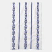 Blauw en Wit Kust Botanische Strepen Theedoek (Verticaal)