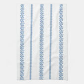 Blauw en Wit Kust Botanische Strepen Theedoek (Verticaal)