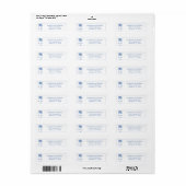 Blauw en wit kust palmetto palm monogram etiket (Full Sheet)