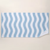 Blauw en wit kustgolfpatroon strandlaken (Voorkant)