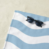 Blauw en wit kustgolfpatroon strandlaken (In situ)