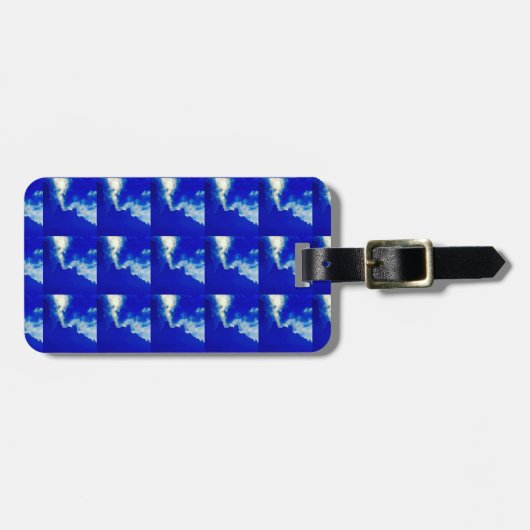 blauw en wit label bagagelabel (Voorkant horizontaal)