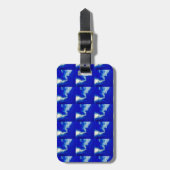 blauw en wit label bagagelabel (Voorkant verticaal)