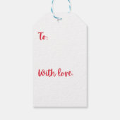 Blauw en wit Label met roodbruine roodbruin Cadeaulabel (Achterkant)