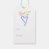 Blauw en wit Label met vetweefsel Cadeaulabel (Achterkant)