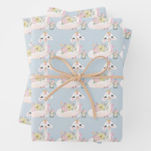Blauw en wit Lama Baby Boy baby shower