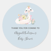 Blauw en wit Lama Baby Boy baby shower