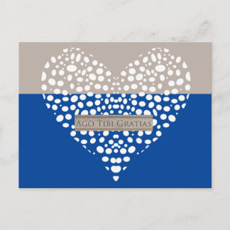 Blauw en wit Latijn - Hartelijk dank Briefkaart