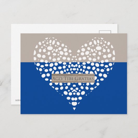 Blauw en wit Latijn - Hartelijk dank Briefkaart (Voorkant / Achterkant)