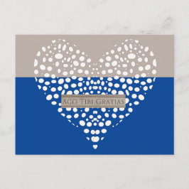 Blauw en wit Latijn - Hartelijk dank Briefkaart