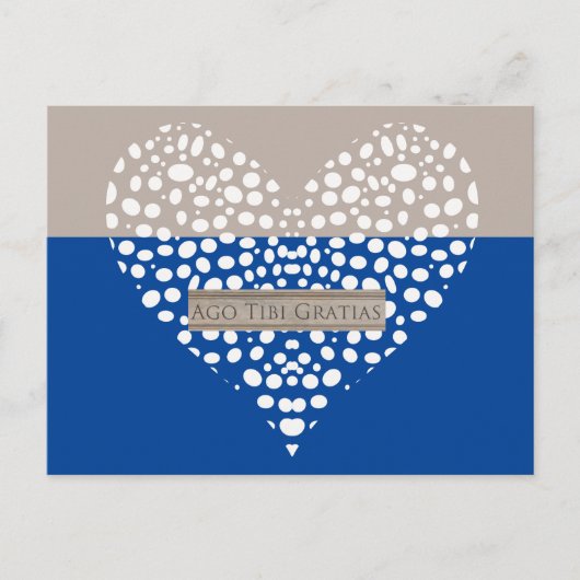 Blauw en wit Latijn - Hartelijk dank Briefkaart (Voorkant)