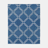 Blauw en wit Lattice Fleece Deken (Voorkant)