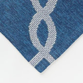 Blauw en wit Lattice Fleece Deken (Hoek)