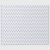 Blauw en wit legerpatroon van anker cadeaupapier (Vlak)