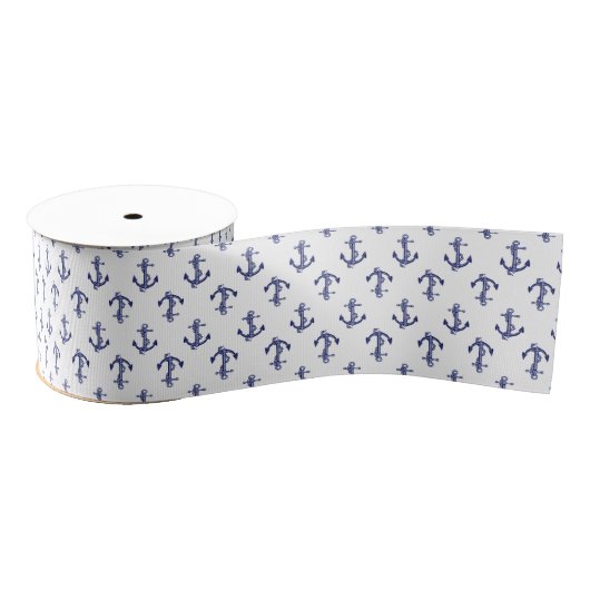 Blauw en wit legerpatroon van anker grosgrain lint (Spoel)