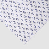 Blauw en wit legerpatroon van anker tissuepapier (Detail)