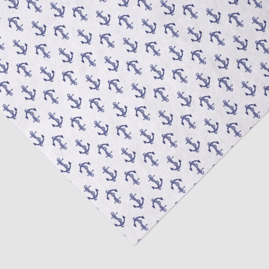 Blauw en wit legerpatroon van anker tissuepapier (Detail)