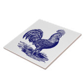 Blauw en wit Leghorn Haan Tegeltje (Zijkant)