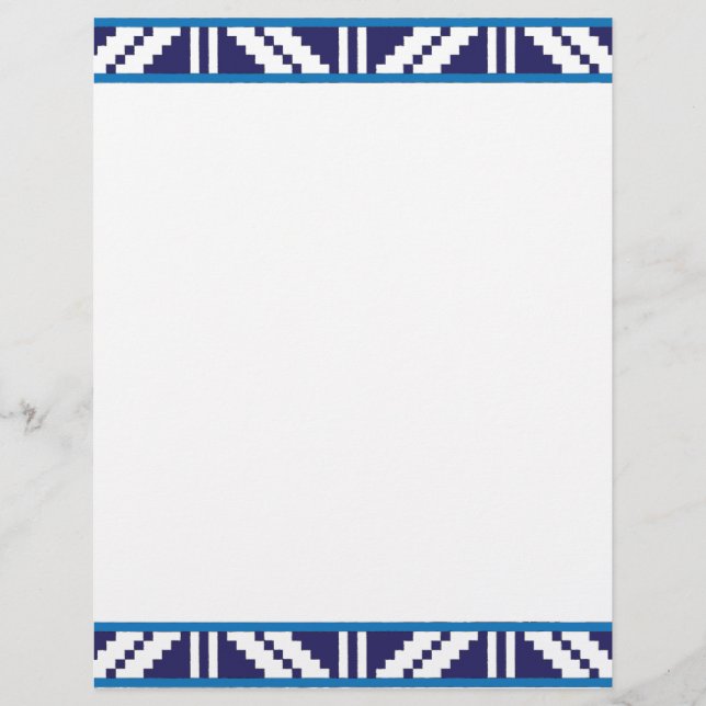 Blauw en wit Lets Letse etnische volkskunst (Voorkant)