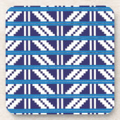 Blauw en wit Lets Letse etnische volkskunst Bier Onderzetter (Voorkant)