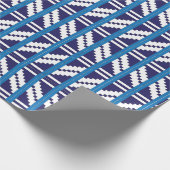 Blauw en wit Lets Letse etnische volkskunst Cadeaupapier (Hoek)