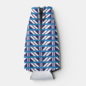 Blauw en wit Lets Letse etnische volkskunst Flesjeskoeler (Achterkant)