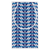 Blauw en wit Lets Letse etnische volkskunst Klein Cadeauzakje (Achterkant)