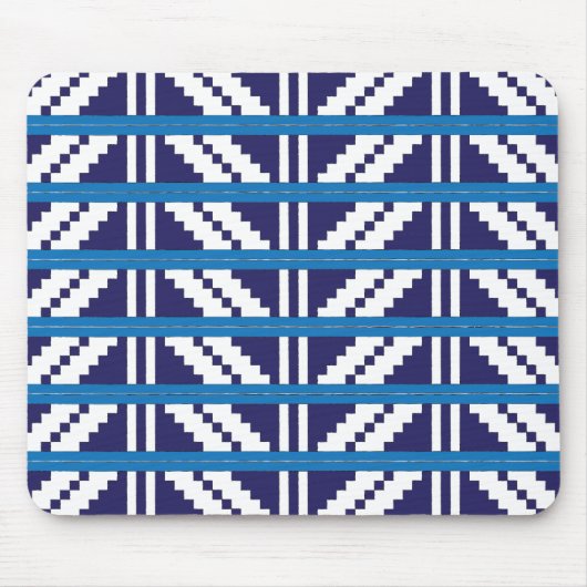 Blauw en wit Lets Letse etnische volkskunst Muismat (Voorkant)