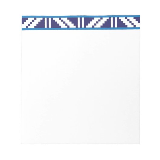 Blauw en wit Lets Letse etnische volkskunst Notitieblok (Voorkant)