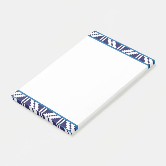 Blauw en wit Lets Letse etnische volkskunst Post-it® Notes (Schuin)