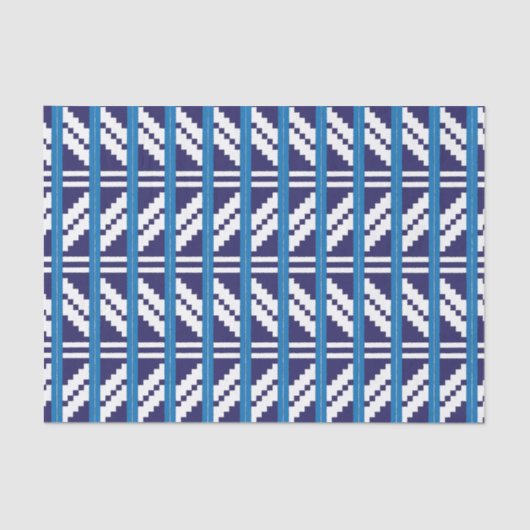 Blauw en wit Lets Letse etnische volkskunst Tissuepapier (Voorkant)