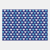 Blauw en Wit Liefde Hart Papa Patroon Inpakpapier Vel (Voorkant 2)