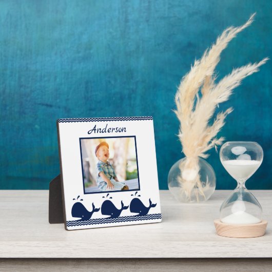 Blauw en wit lijst fotoplaat (Insitu)