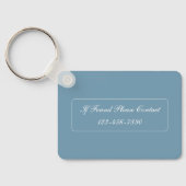 Blauw en Wit Lint Crest Frame Gepersonaliseerd Sleutelhanger (Achterkant)