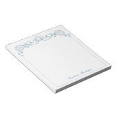 Blauw en Wit Lint Crest Frame Persoonlijk Notitieblok (Schuin)