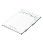 Blauw en Wit Lint Crest Frame Persoonlijk Notitieblok (Linkerzijde)