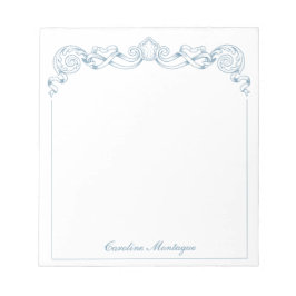 Blauw en Wit Lint Crest Frame Persoonlijk Notitieblok