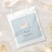 Blauw en wit Llama Baby Boy baby shower Bedankzakje (Geknipt)