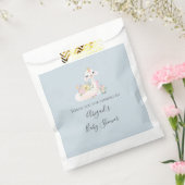 Blauw en wit Llama Baby Boy baby shower Bedankzakje (Gezegeld)