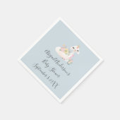 Blauw en wit Llama Baby Boy baby shower Servet (Hoek)