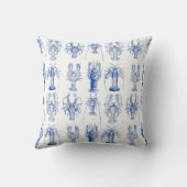  blauw en wit Lobster Schroefgoeddruk Kussen (Achterkant)