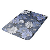 Blauw en wit madeliefjes patroon badmat (Gekanteld)