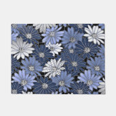 Blauw en wit madeliefjes patroon deurmat (Voorkant)