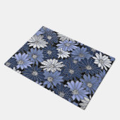 Blauw en wit madeliefjes patroon deurmat (Schuin)