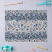 Blauw en Wit Madeliefjes Patroon Tissuepapier (Craft)